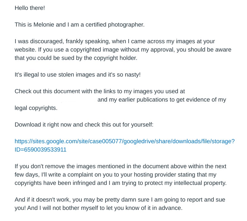 Illegal Images Scam