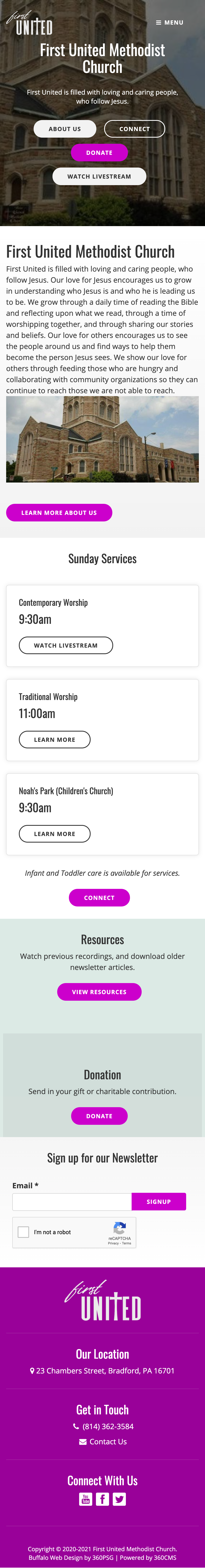 First United Methodist Church Website - Mobile