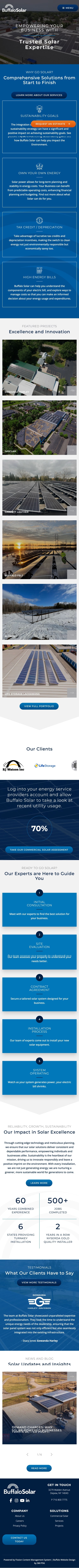 Buffalo Solar Website - Mobile