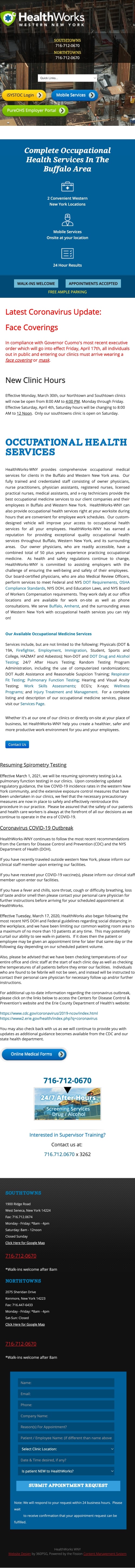 Healthworks-WNY Website - Mobile
