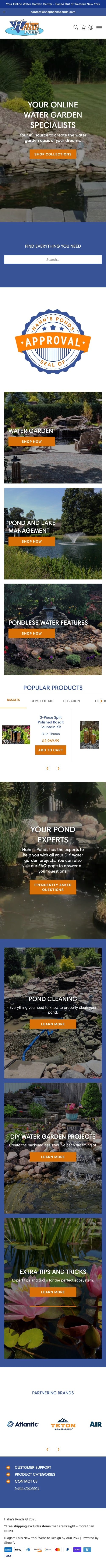Hahn's Ponds Website - Mobile