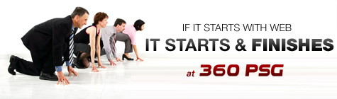 Professional business people in a race for success online