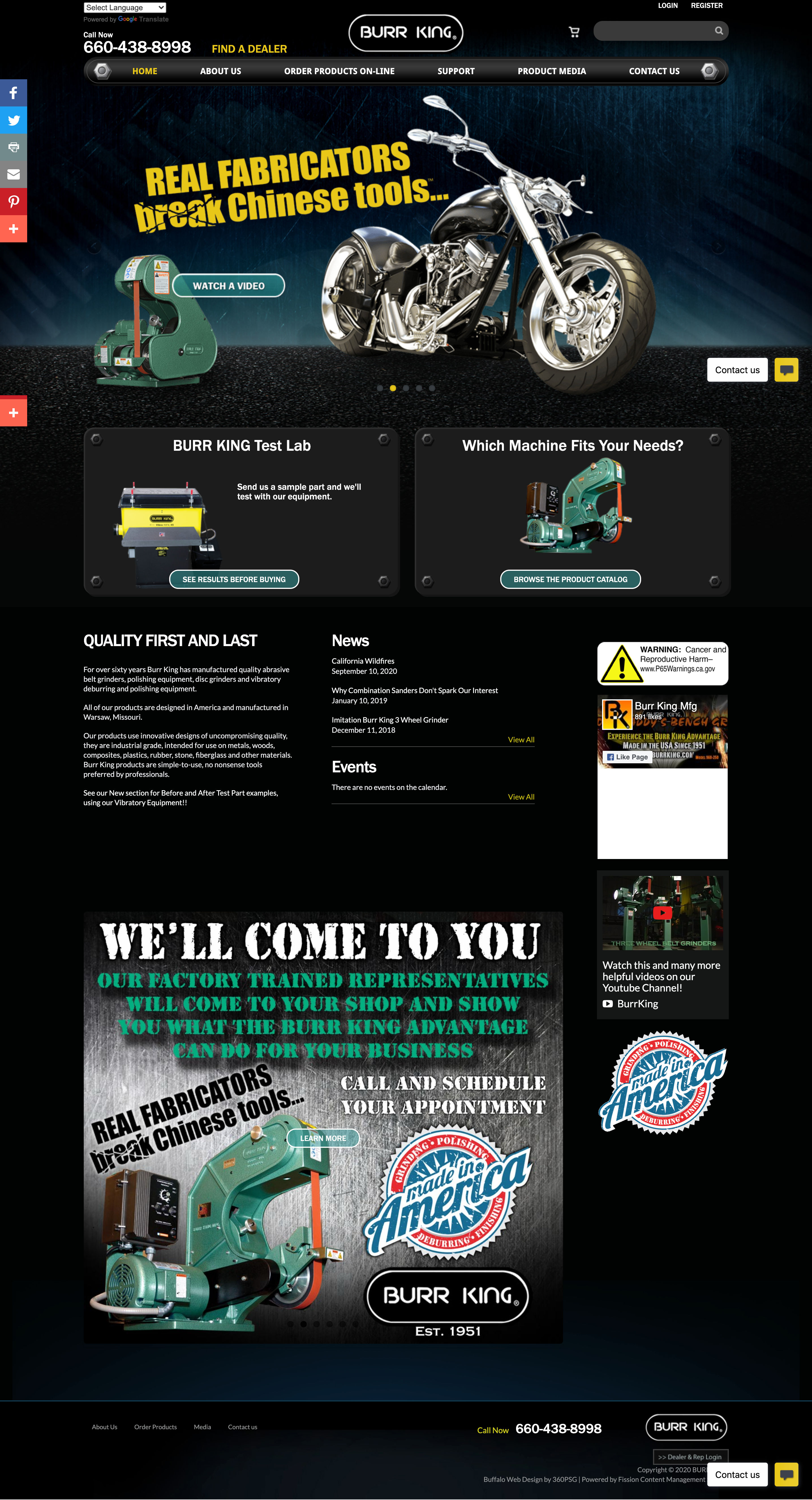 Burr King Website - Desktop