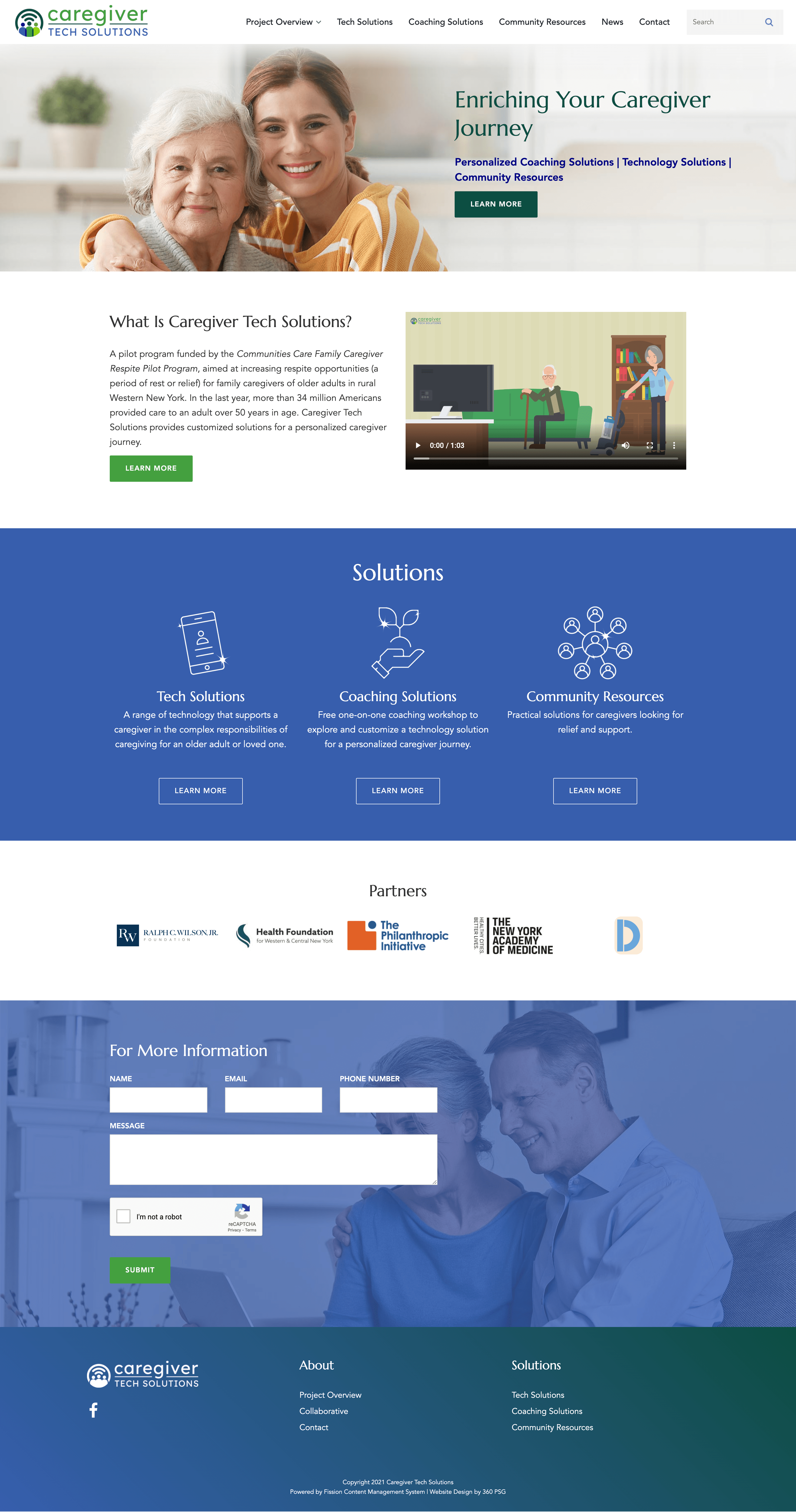 Caregiver Tech Solutions Website - Desktop