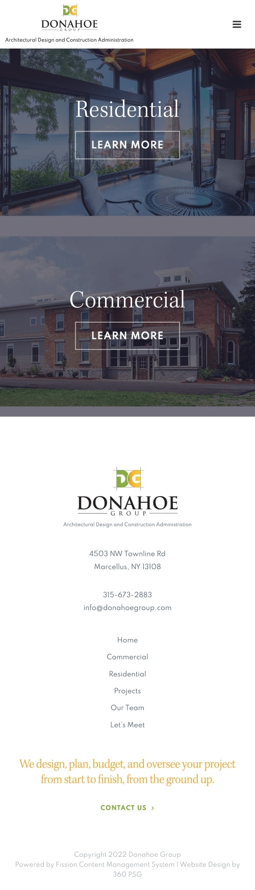 Donahoe Group Website - Mobile