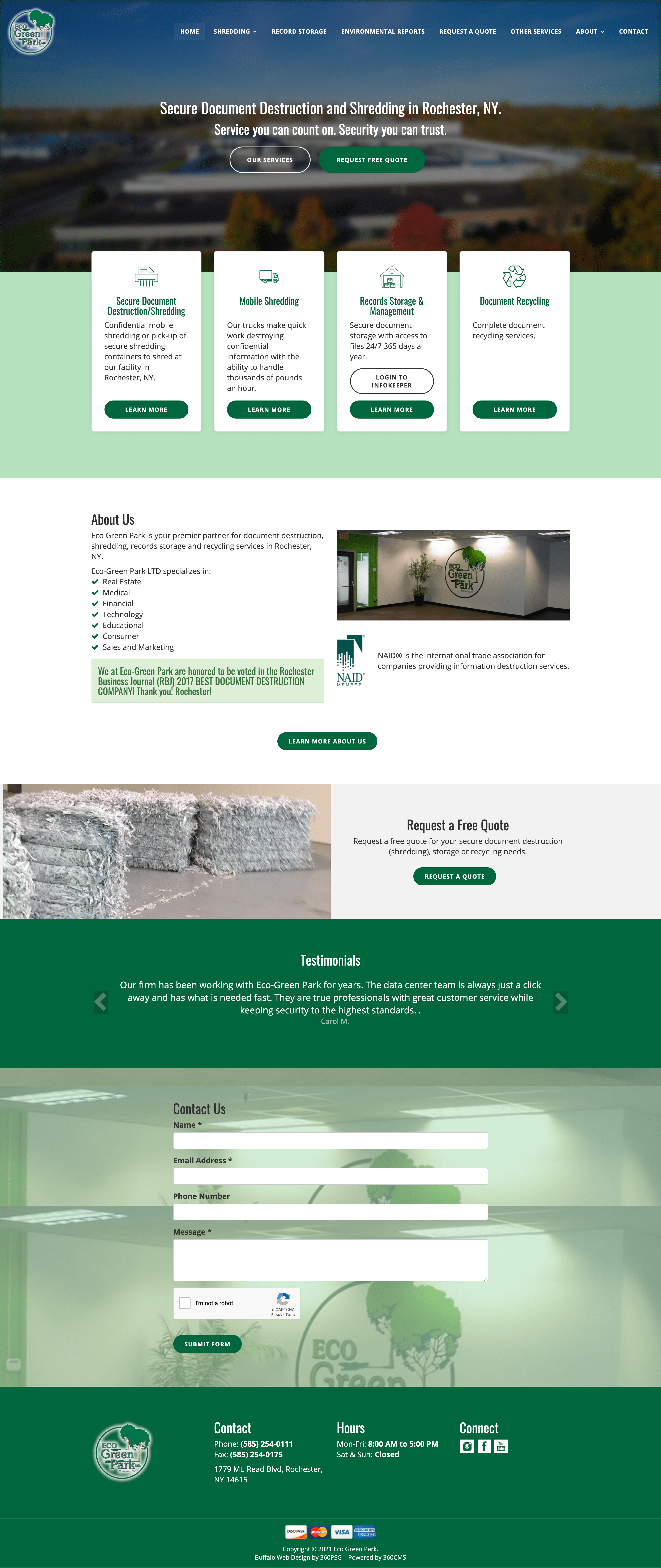 ECO Green Park Website - Desktop