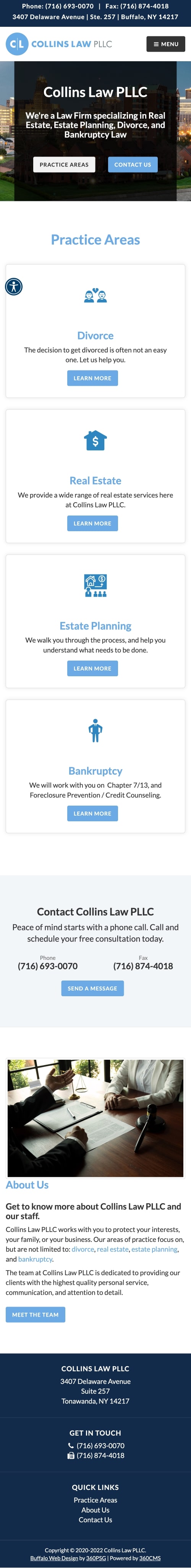 Collins Law PLLC Website - Mobile