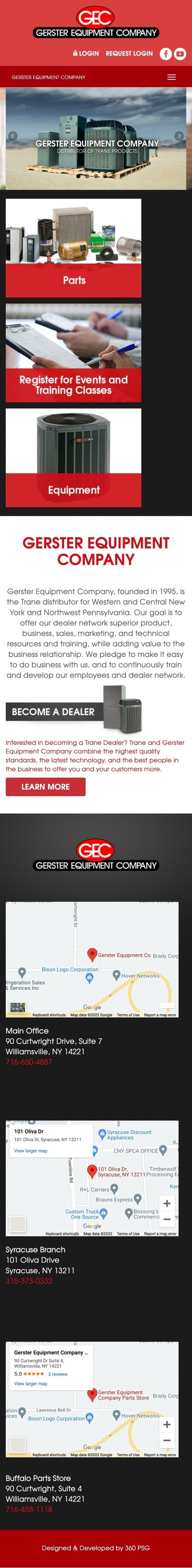 Gerster Equipment Company Website - Mobile