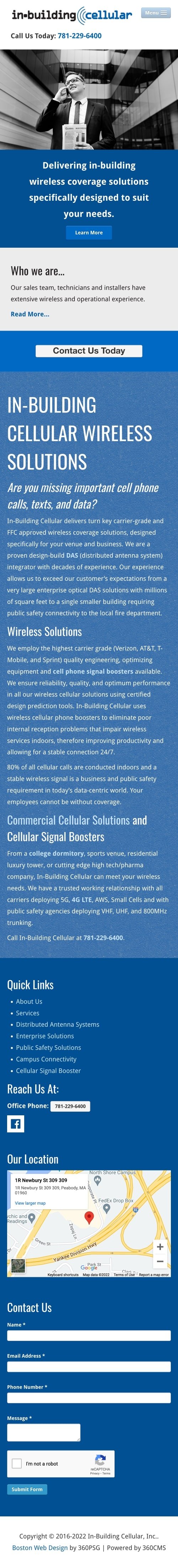 In-Building Cellular Website - Mobile