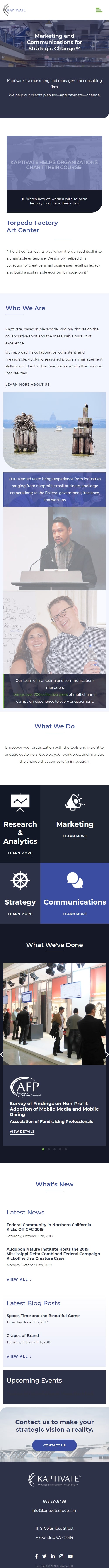 Kaptivate Website - Mobile