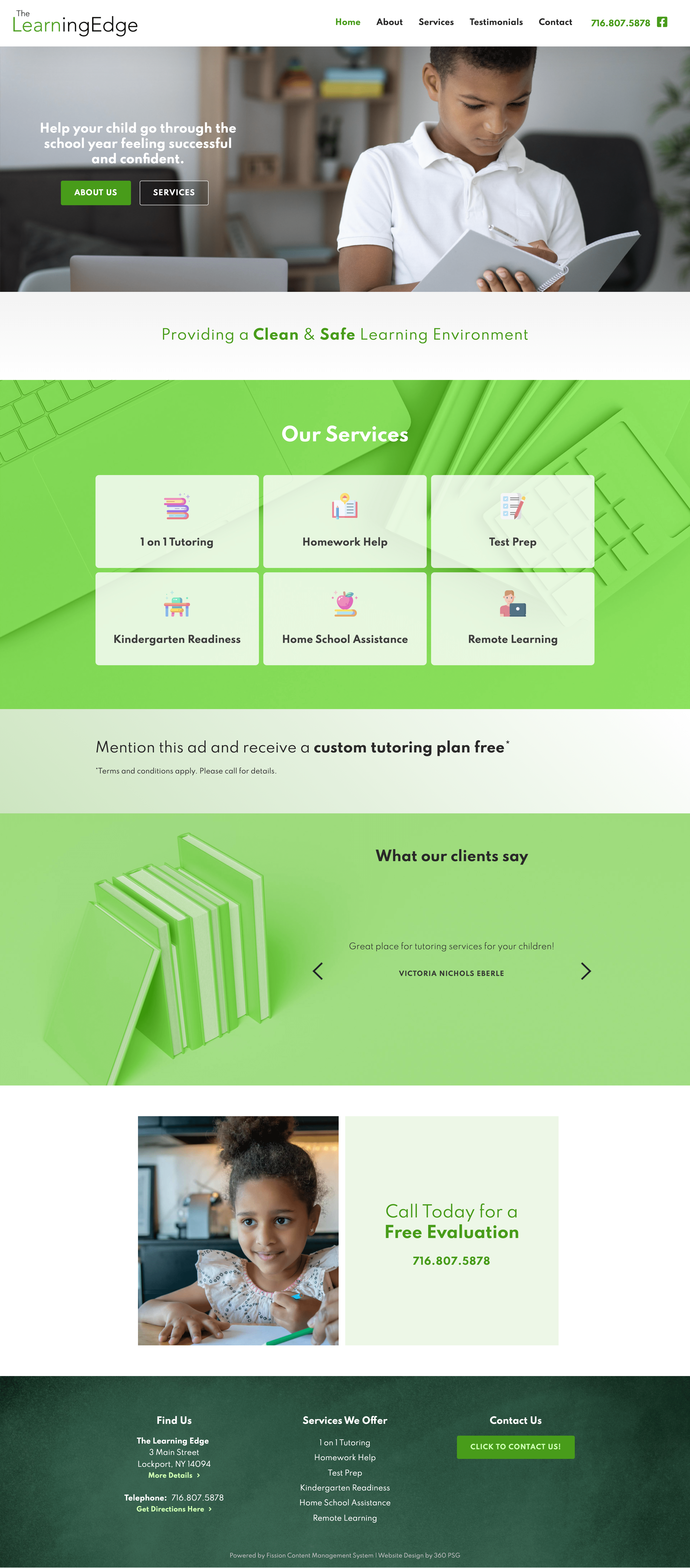 The Learning Edge Website - Desktop
