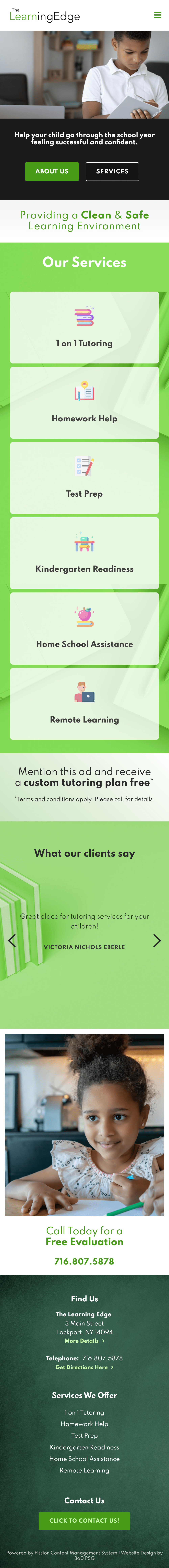 The Learning Edge Website - Mobile