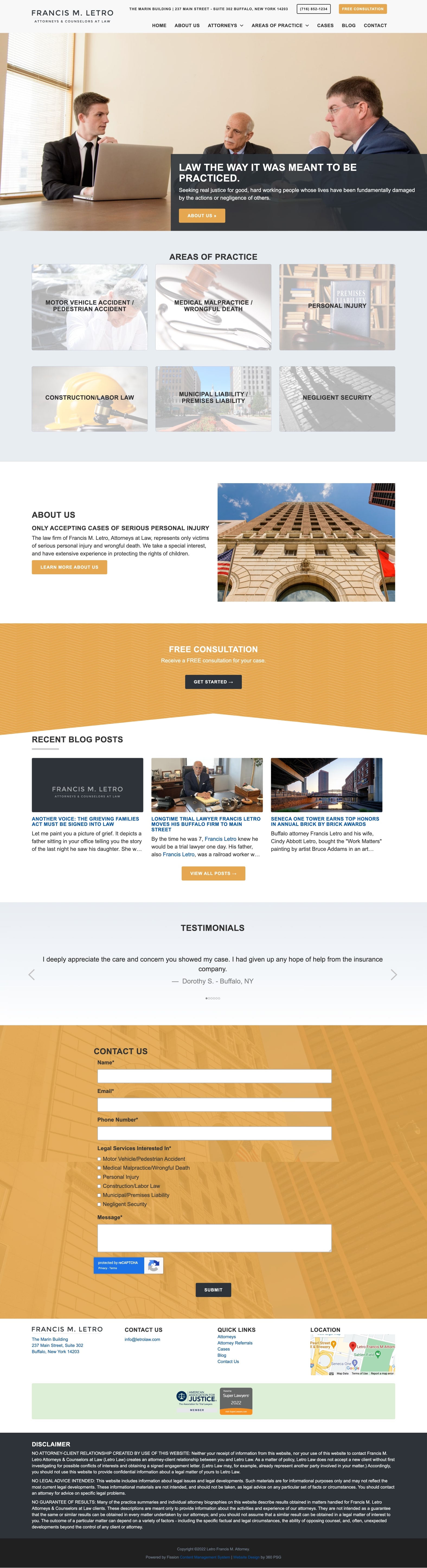Letro Law Website - Desktop