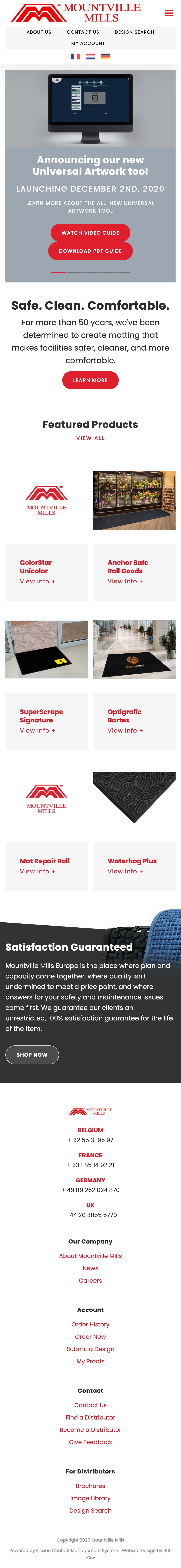 Mountville Mills Website - Mobile