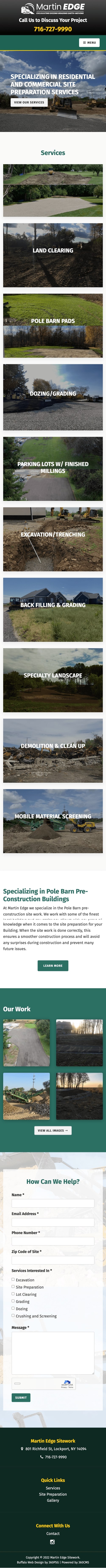 Martin Edge Sitework Website - Mobile