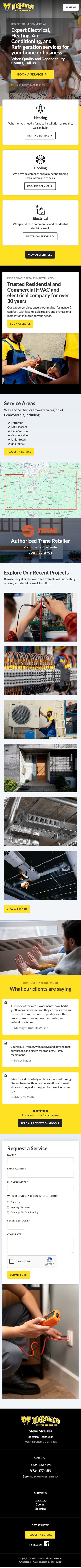 McGalla Electric & HVAC Website - Mobile