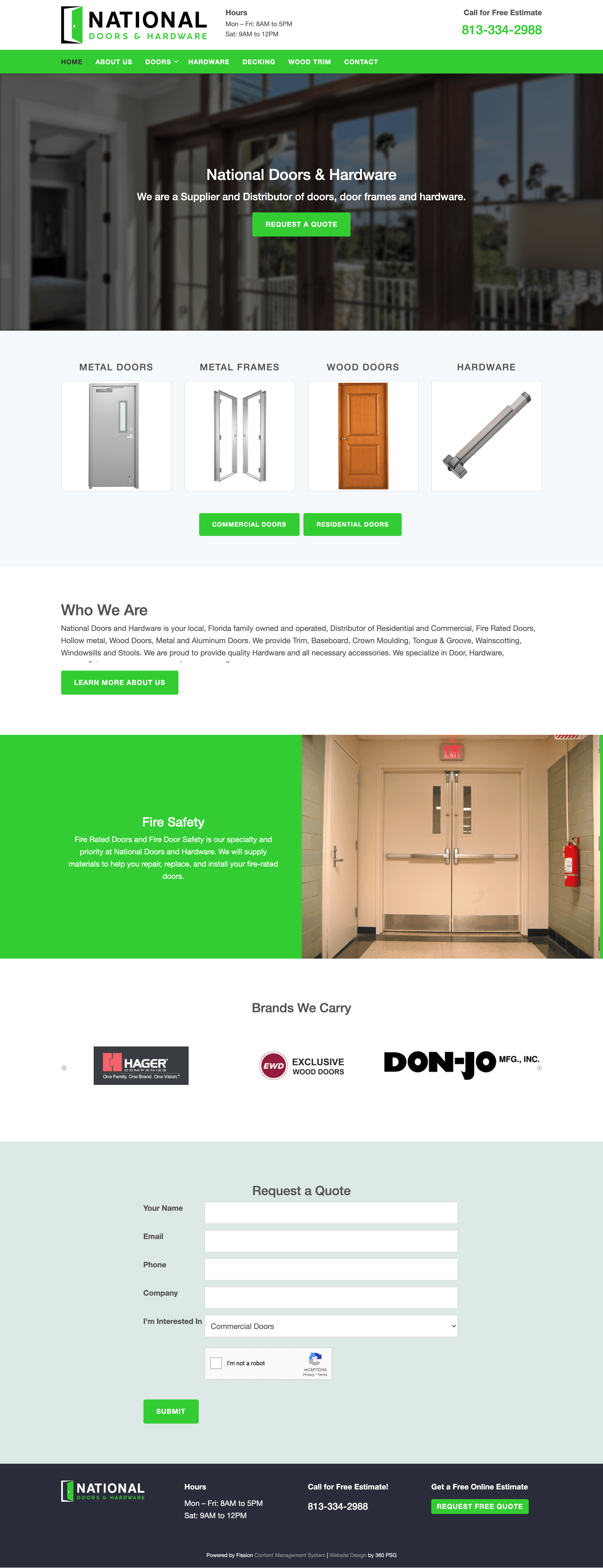 National Doors & Hardware Website - Desktop