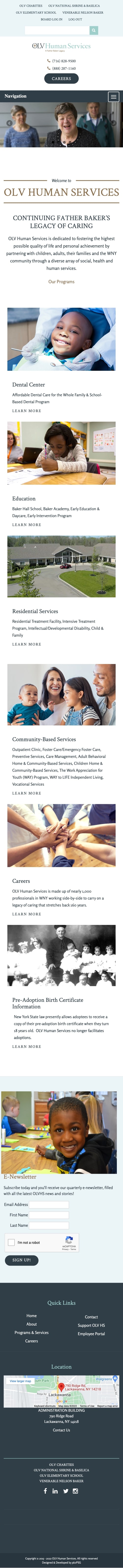 OLV Human Services Website - Mobile