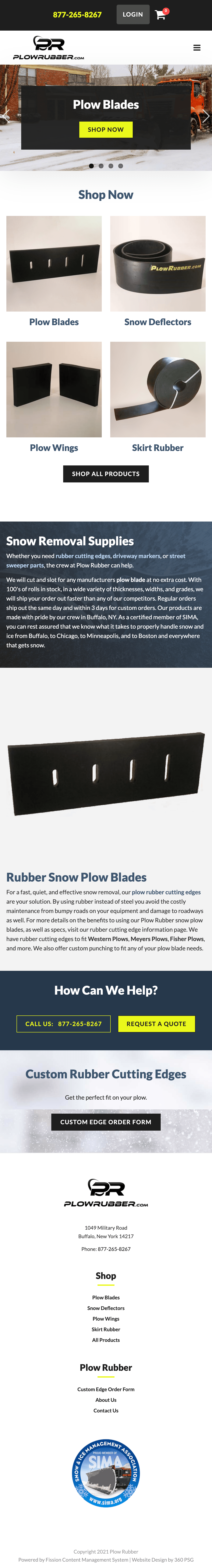 Plow Rubber Website - Mobile