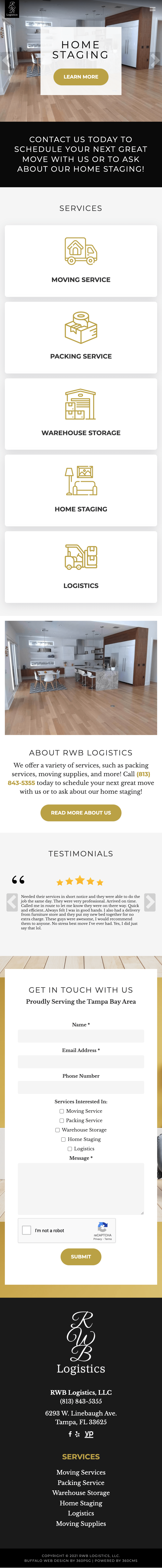 RWB Logistics Website - Mobile