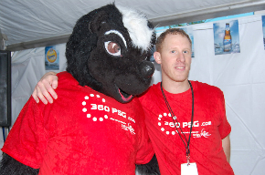 Matt Whelan 360 PSG Managing Partner, Operations with `Stinky` the 360 PSG Skunk