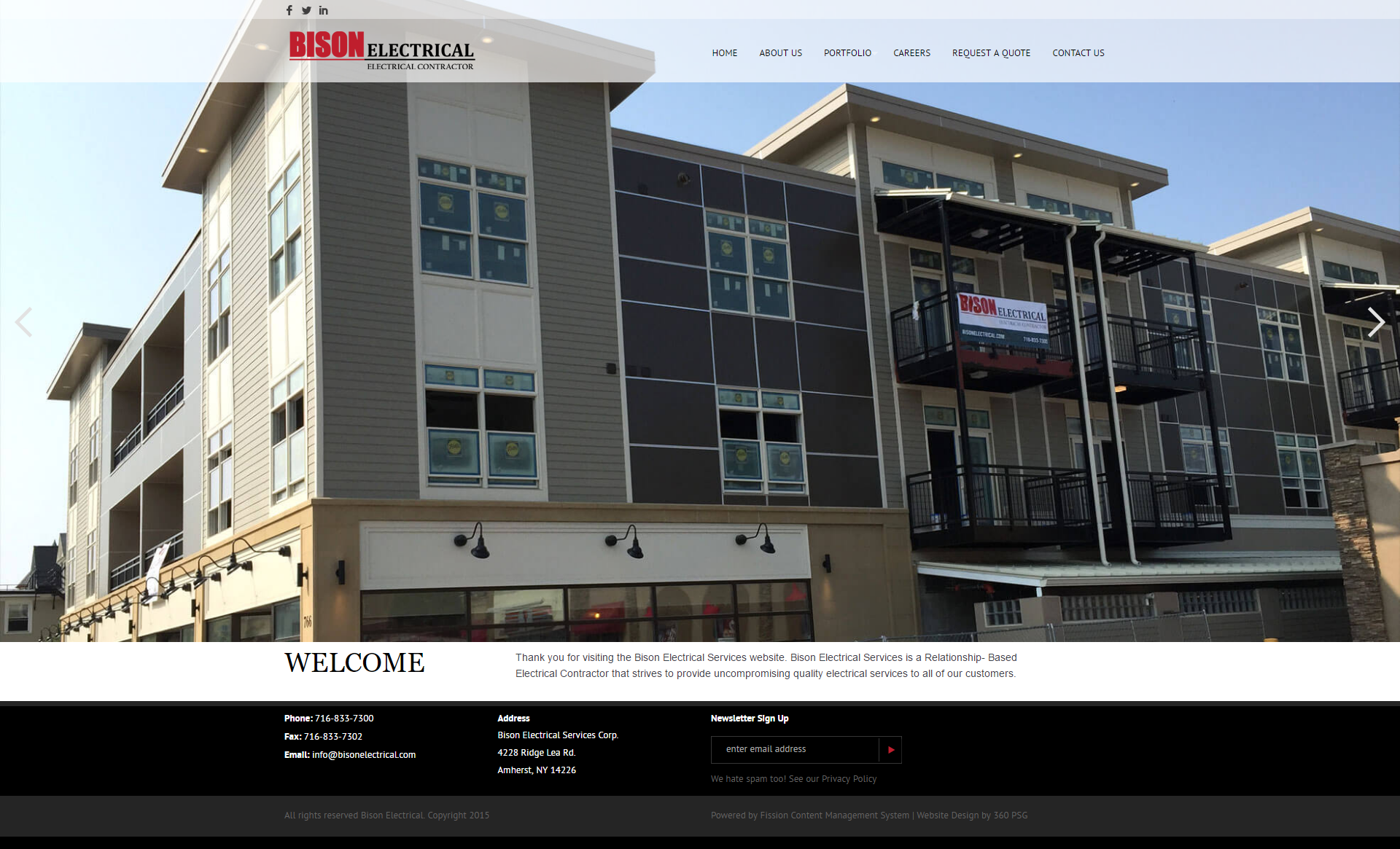 Bison Electrical Website - Desktop
