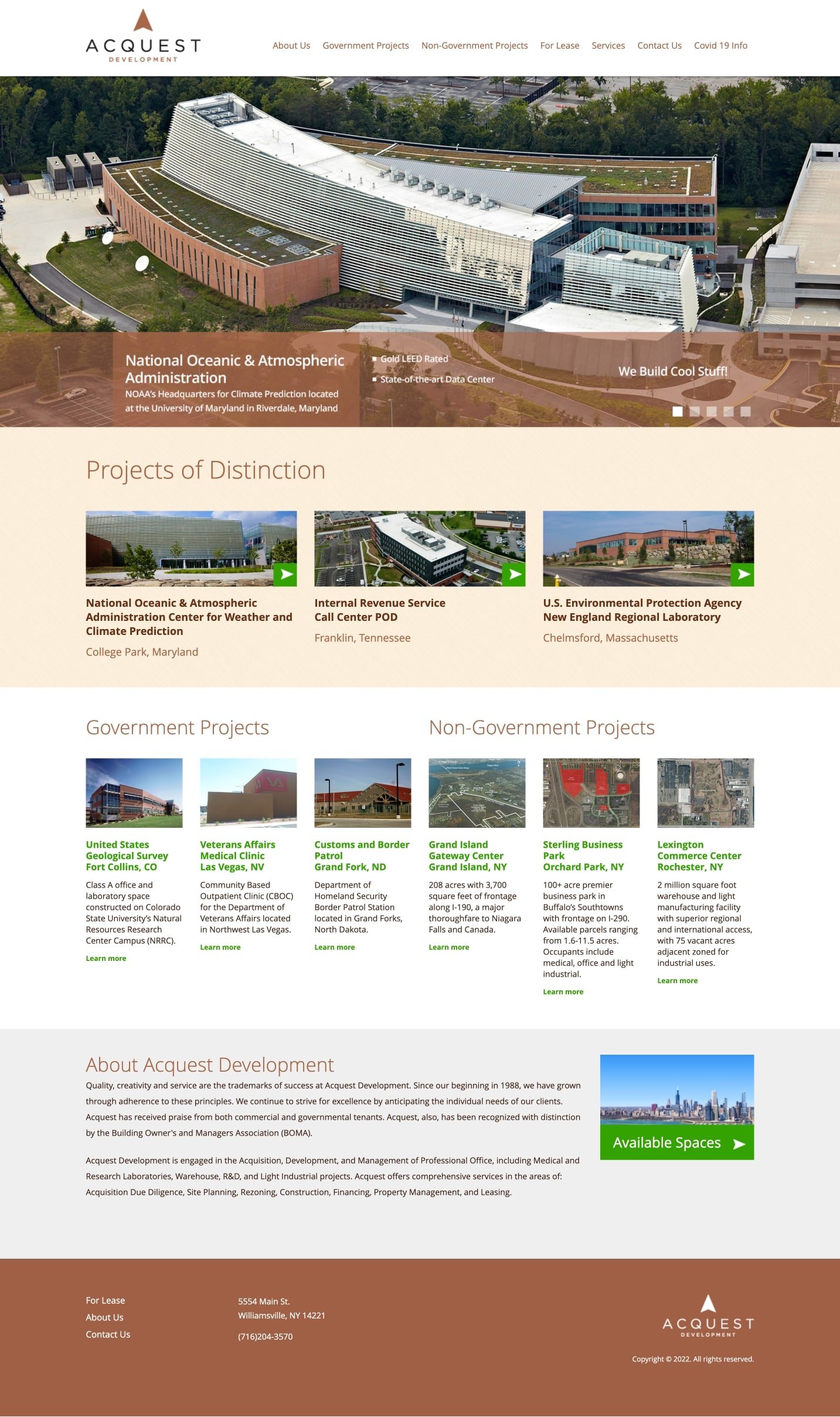 Acquest Development Website - Desktop