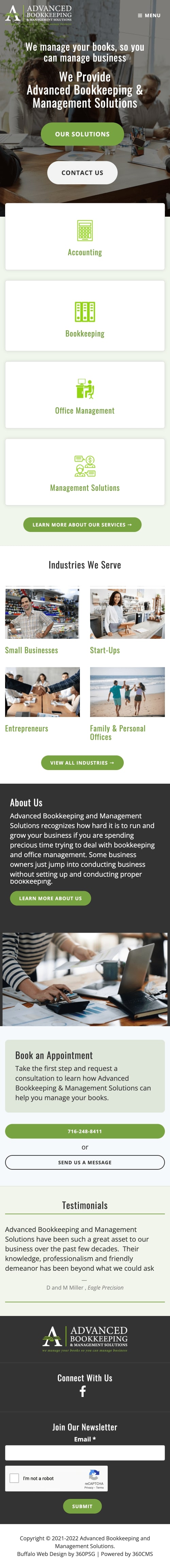 Advanced Bookkeeping & Management Solutions Website - Mobile