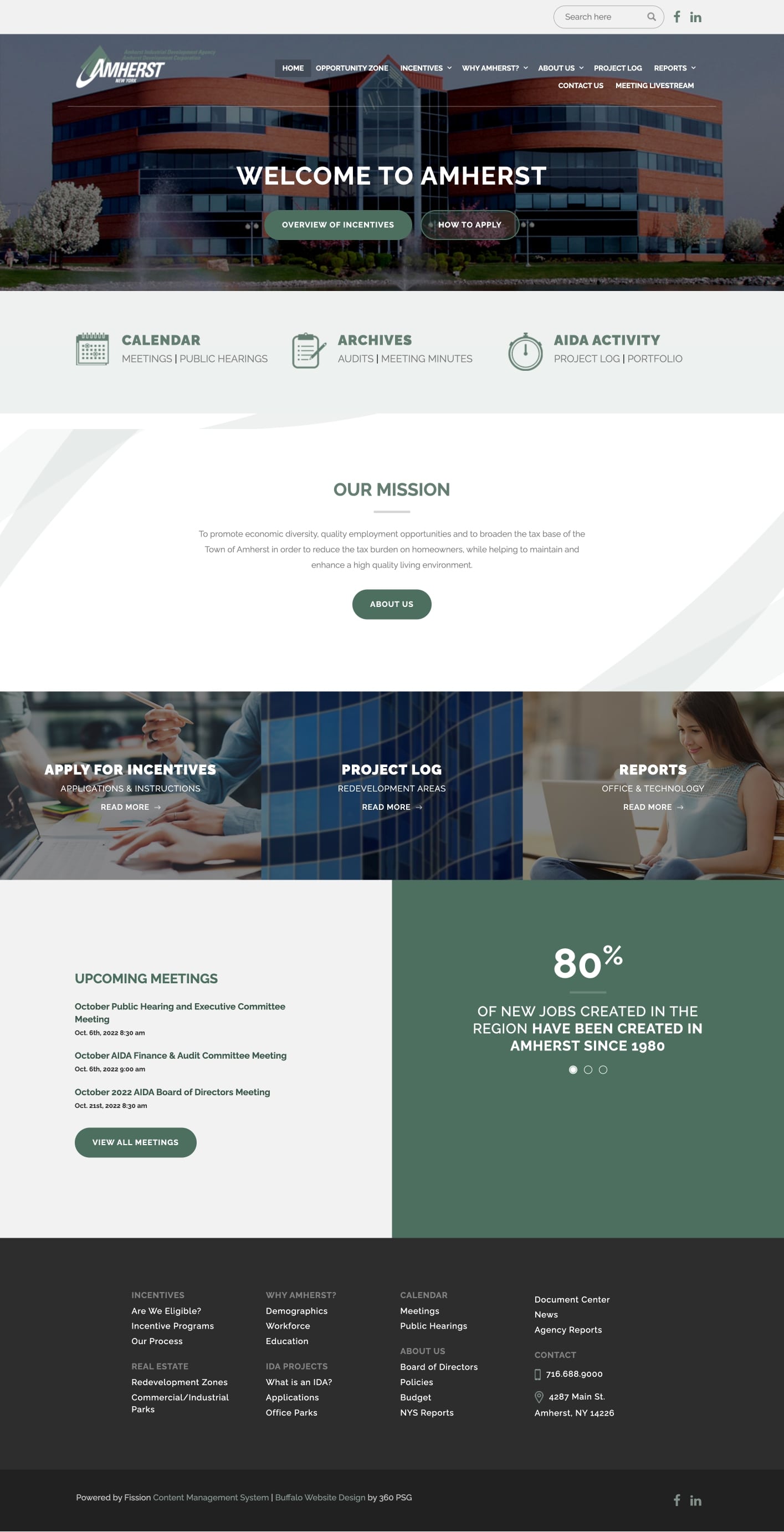 Amherst IDA Website - Desktop