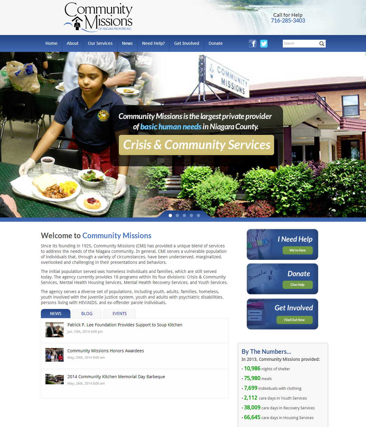 Community Missions of Niagara Frontier Website - Desktop