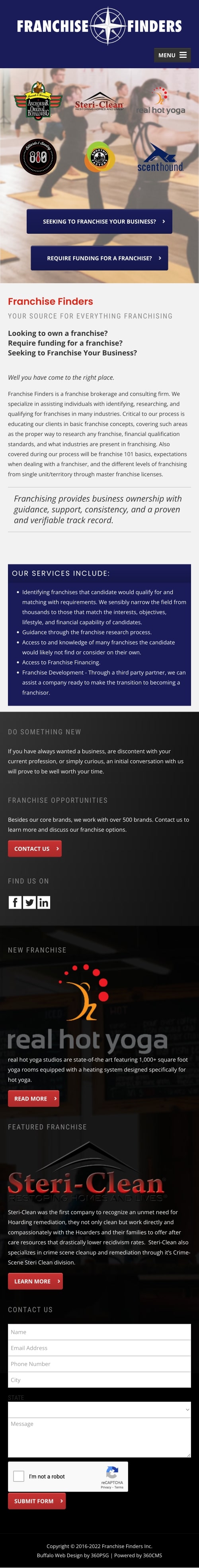 Franchise Finders Website - Mobile