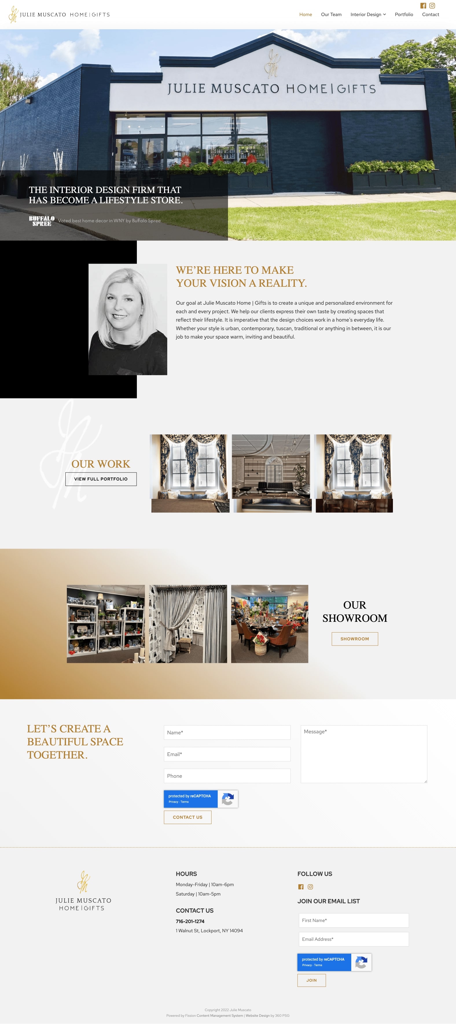 Julie Muscato Home & Gifts Website - Desktop