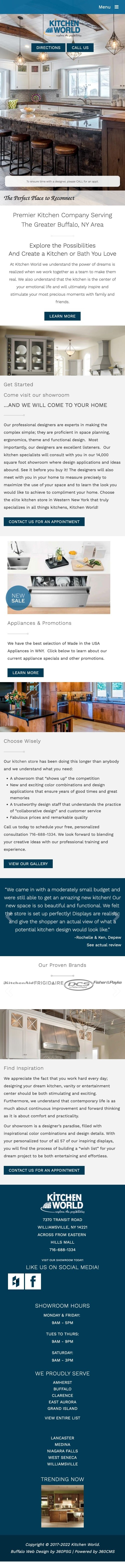 Kitchen World Website - Mobile
