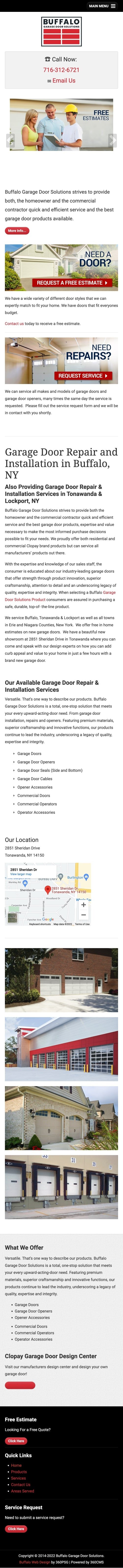 Overhead Door Company of Buffalo-Niagara Website - Mobile