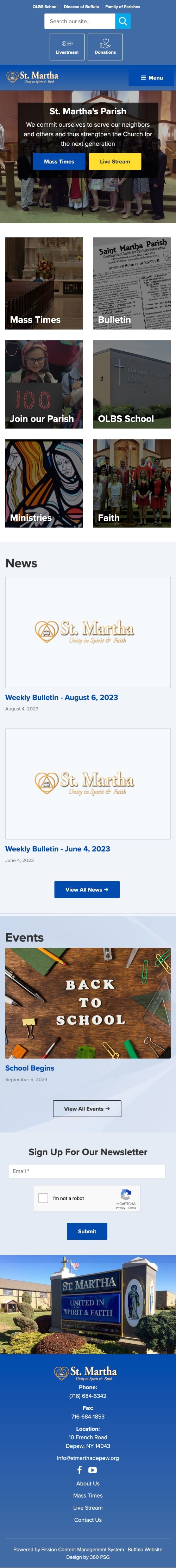 St. Martha's Parish Website - Mobile