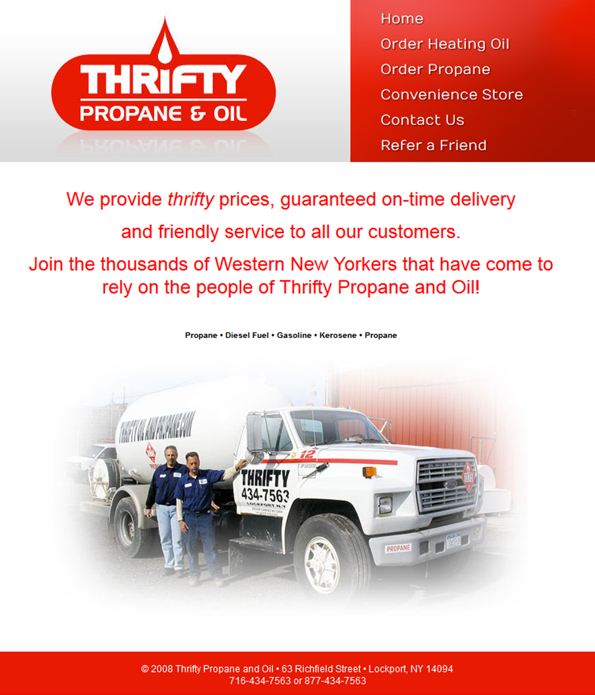Thrifty Propane & Oil Website - Desktop