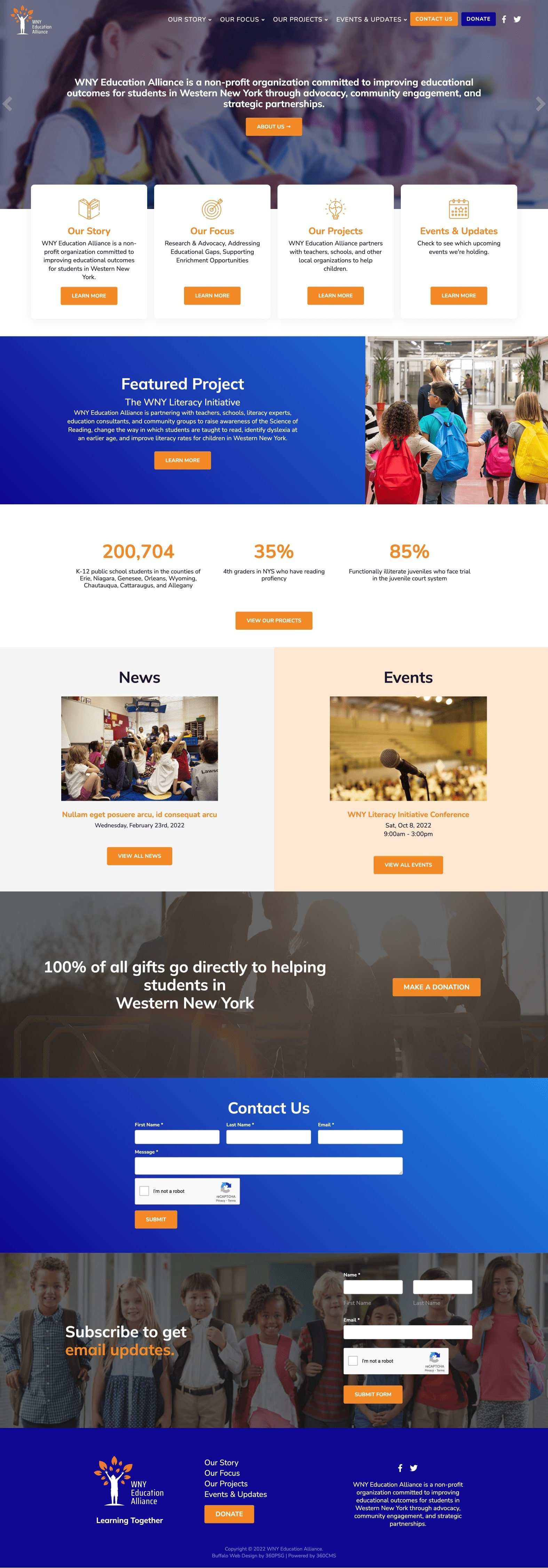 WNY Education Alliance Website - Desktop