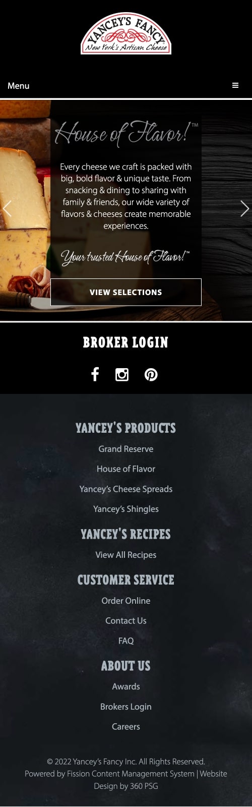 Yancey's Fancy Website - Mobile 